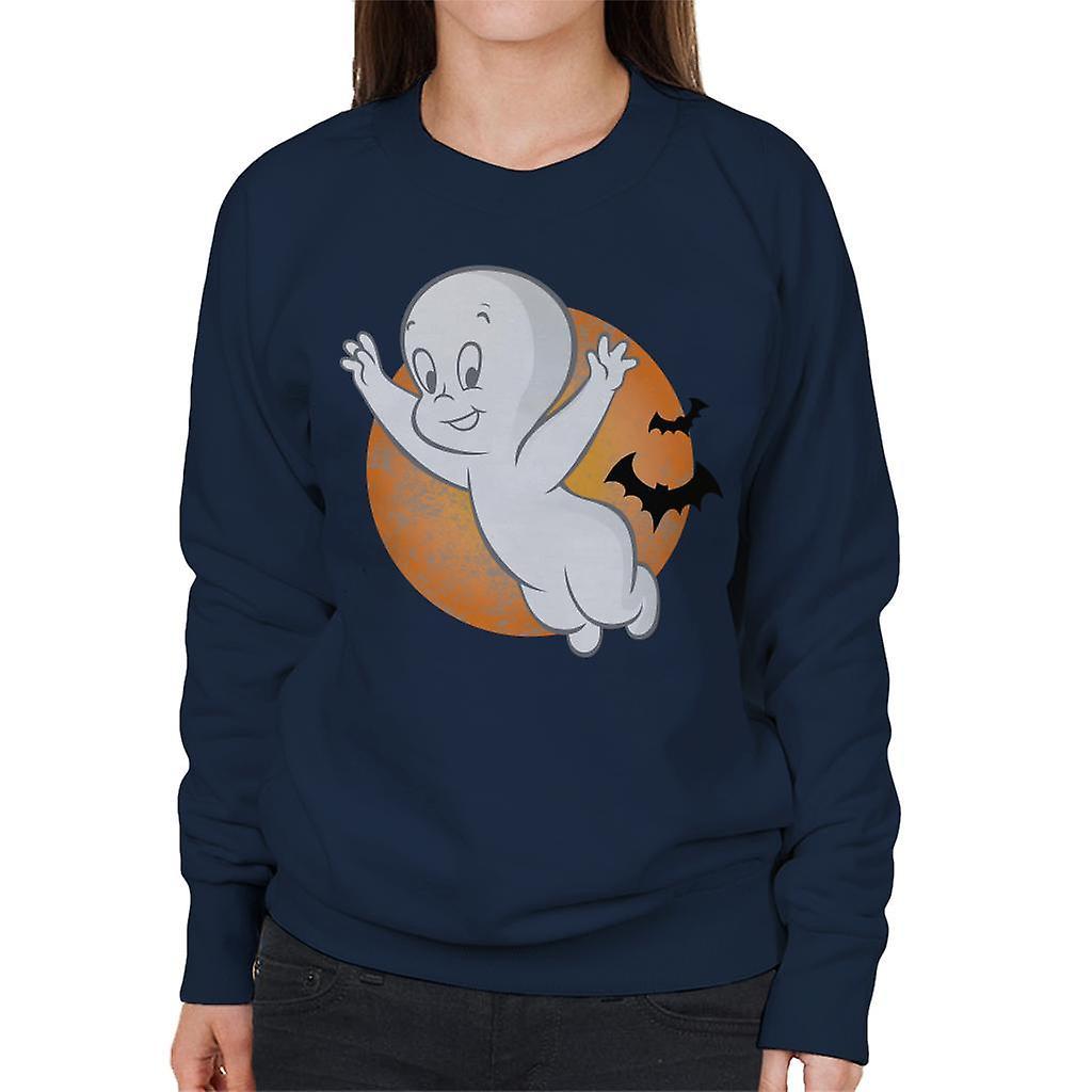 Casper The Friendly Ghost Moon Flying Women's Sweatshirt Navy Blue XX-Large