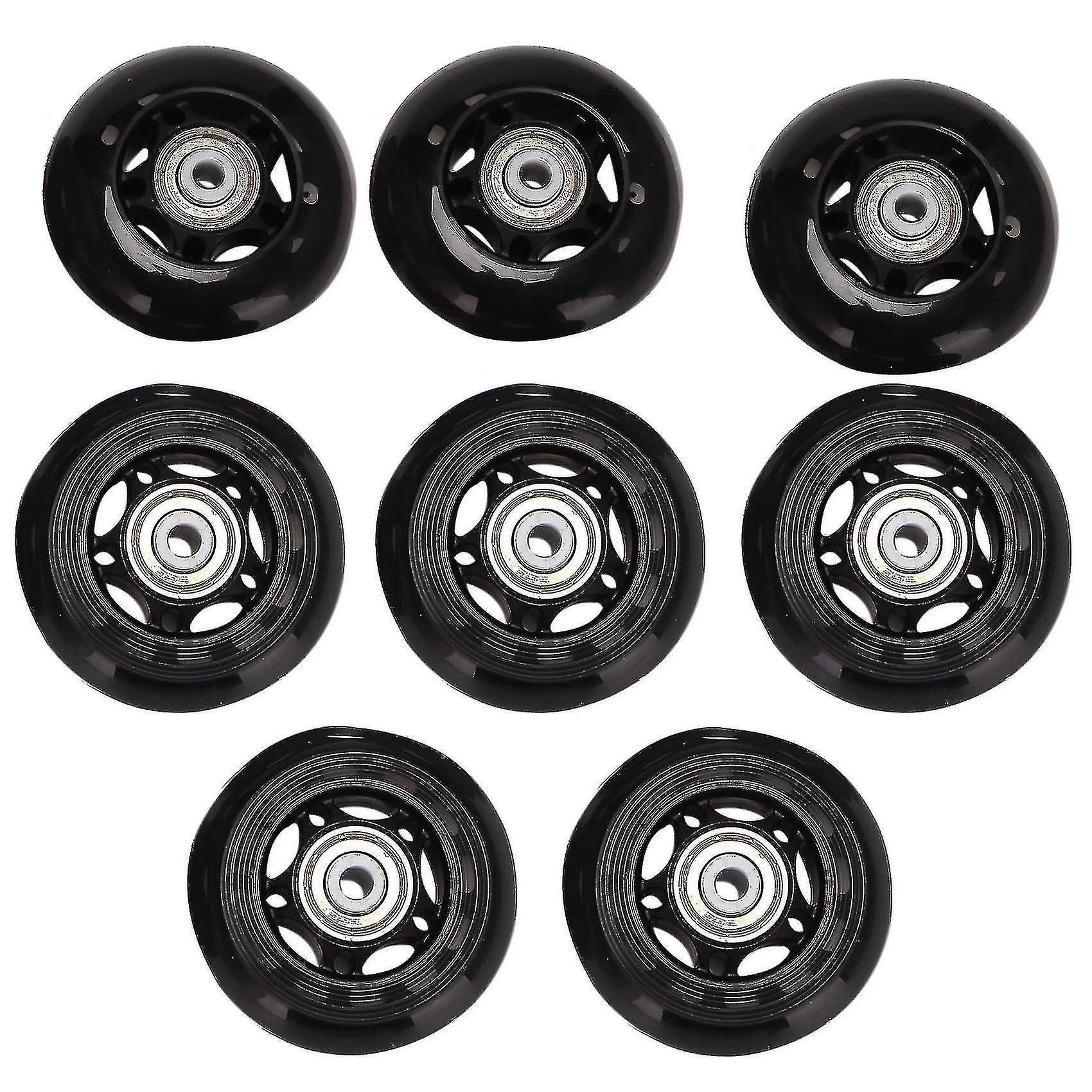 Generic 8 Pack Inline Skate Wheels, Indoor/outdoor Roller Skate Wheels, Replacement Wheels With Bearing 64mm