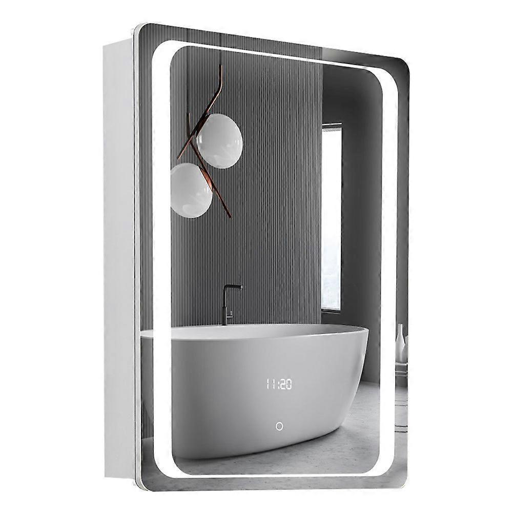 Living And Home Wall Cabinet with Mirror Rectangle Wall Mounted Mirror Cabinet with LED Lighting