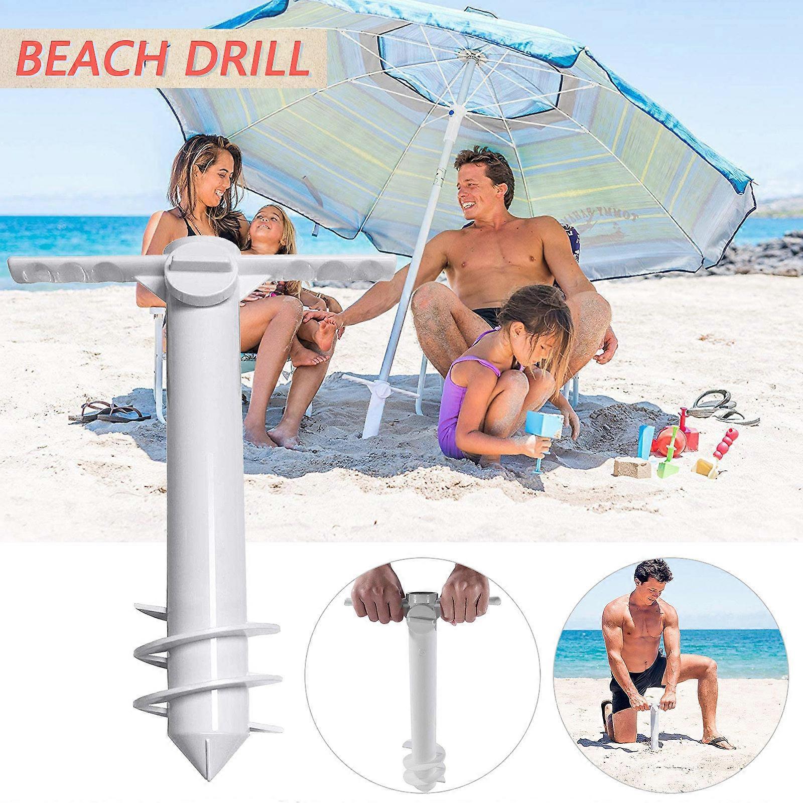 Flye Beach Umbrella Sand Anchor Beach Umbrella Fixed Accessories Holiday Ornaments White