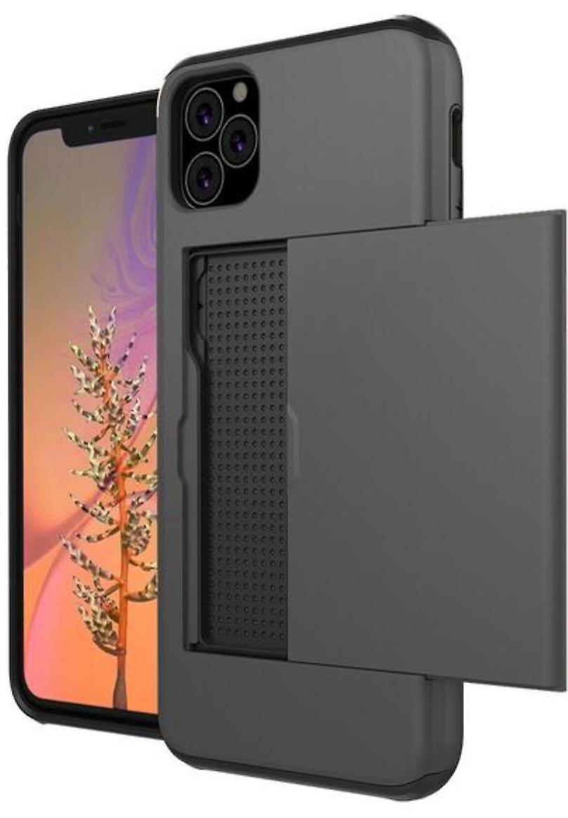 Best Trade iPhone 11 Shock Resistant Case with Card Bay 5st Color Wallet Black Till iPhone 11 Svart