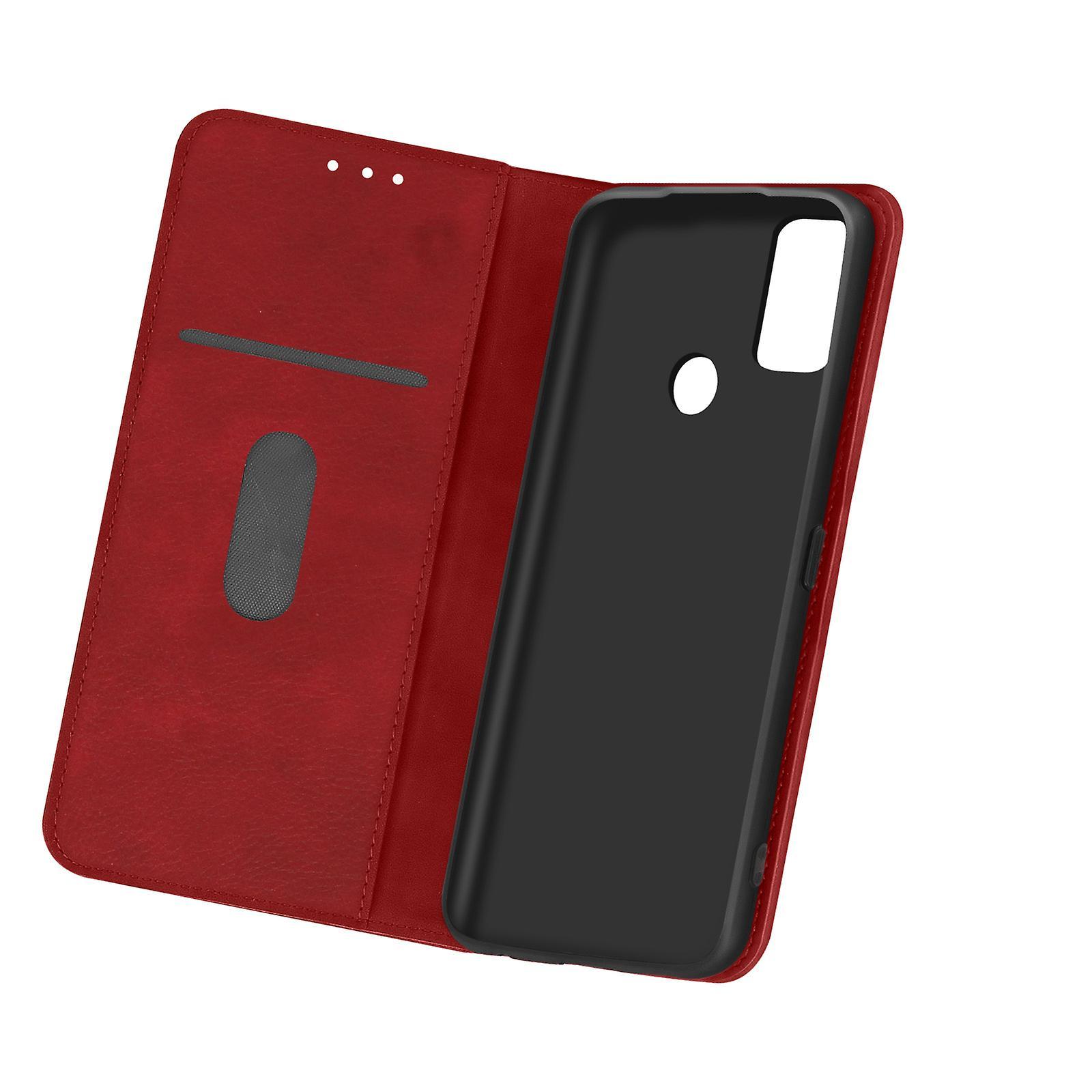 Avizar Flip wallet case, slim cover OnePlus Nord N10 5G , silicone shell - red