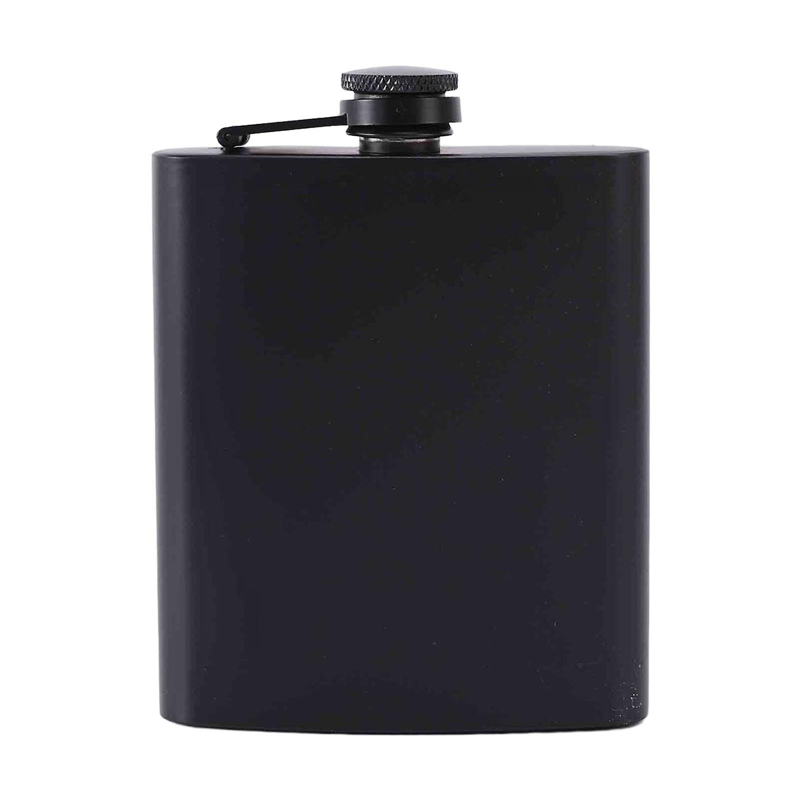 Wharick 6oz/7oz/8oz Hip Flask Leak-proof Convenient Stainless Steel Matte Black Whiskey Flask for Outdoor M