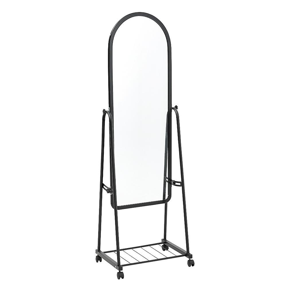 Living And Home Livingandhome Black Full Length Rolling Mirror with Bracket 36x160cm