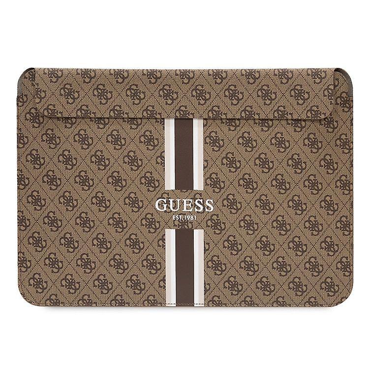 Guess PU 4G Printed Stripe Computer Sleeve Sleeve 13/14 Inch Laptop - Brown