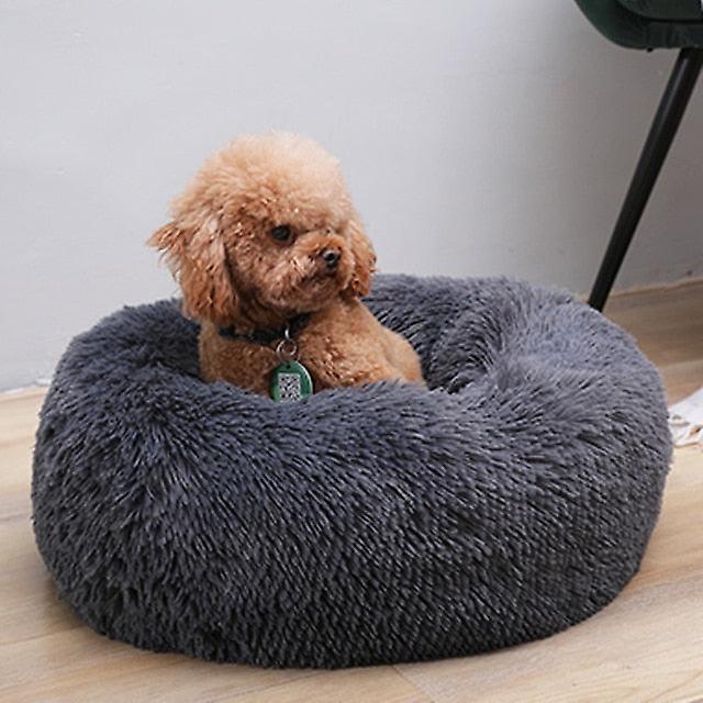 Slowmoose Sleep Luxury Soft Plush Dog Bed - Round Shape Sleeping Bag Blue 60cm