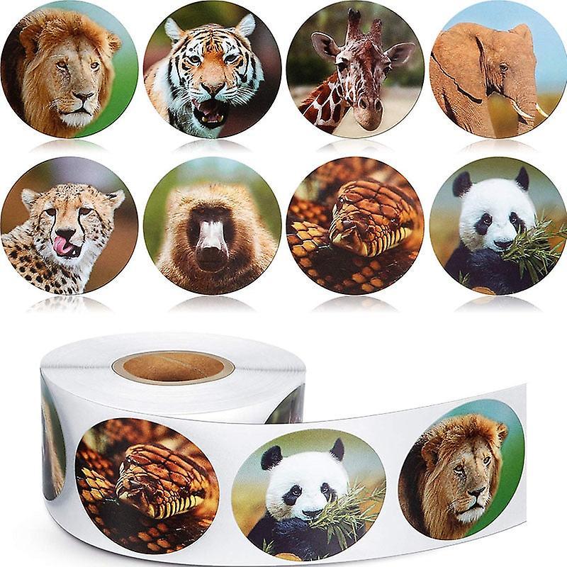 Slowmoose Zoo Animals Cartoon Stickers Roll 100pcs-A