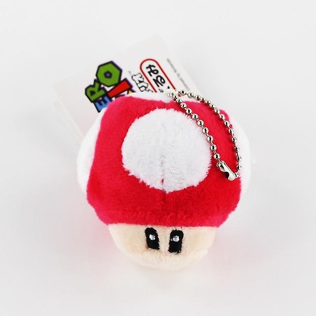 Slowmoose Super Mario Bros Mushroom Plush Keychain/pendant Toy red 6cm