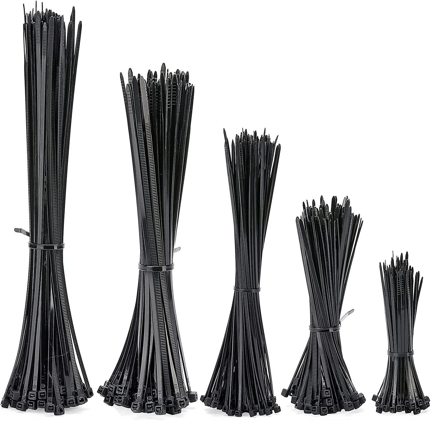 Cable Ties 500 Pack Plastic Zip Ties Heavy Duty Tie Wraps Self Locking Small Size1 Black