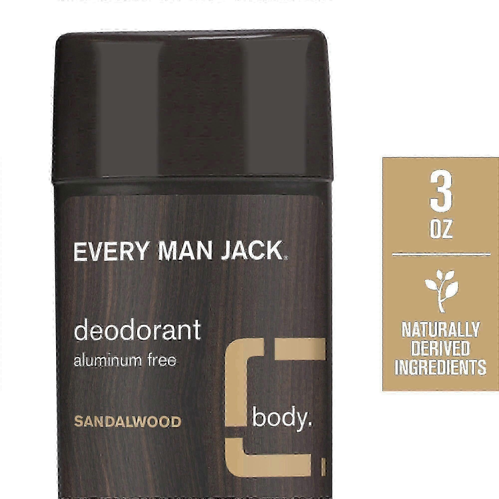 Aussie Every Man Jack Men's Sandalwood Deodorant With Witch Hazel, Aluminum-free, 3 Oz