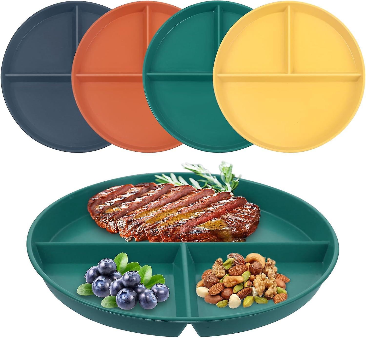 Syzyql 4PCS Portion Control Plates: Healthy Dining Solution