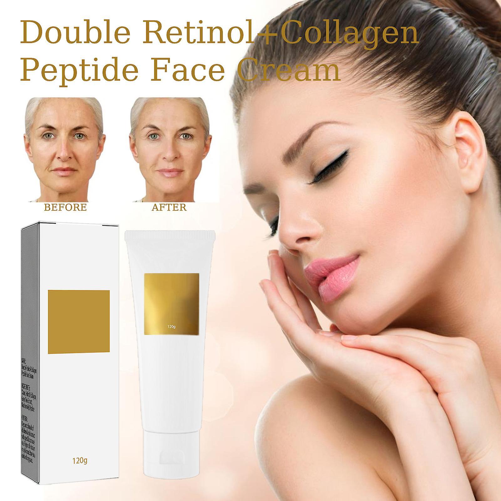 Fongwan Double Retinol & Collagen Peptide Treatment, Anti-aging Facial Cream, Firming Peptides Lotion Serum, Moisturizes, Reduces Fine Lines 1 Pcs ...