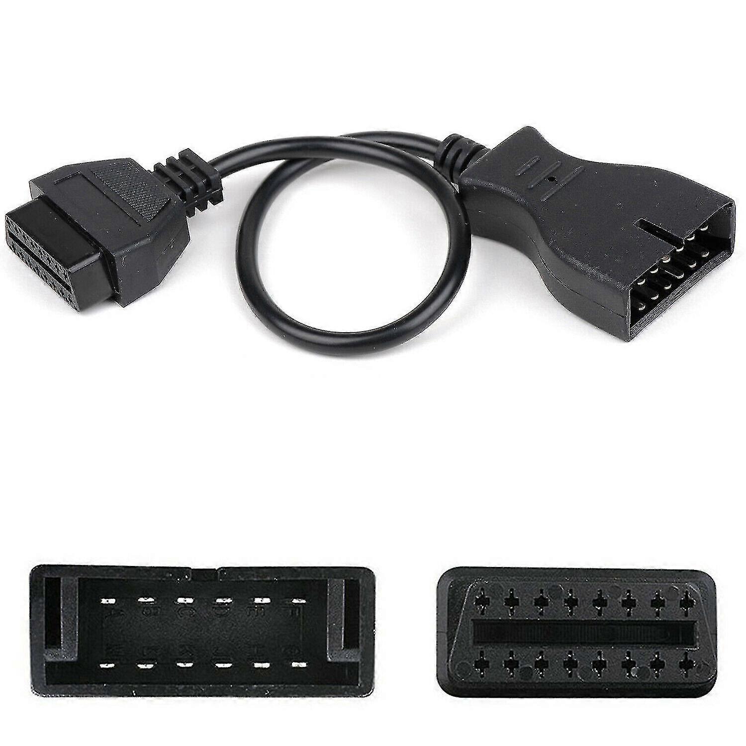 Aiducho 12 Pin Obd1 To Obd2 16 Pin Adapter Connector Cable