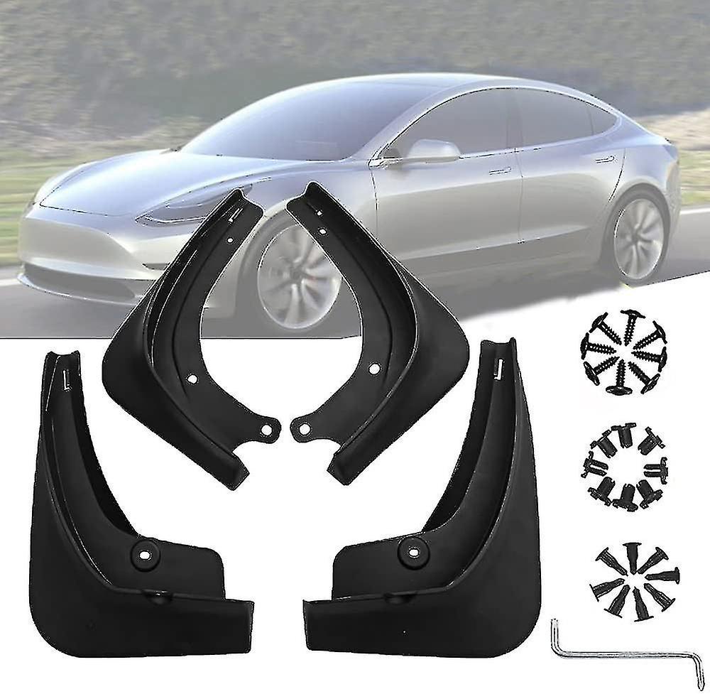 Cryin Tesla Model 3 Mud Flaps, Car Mud Guards Front Rear Mud Flap Car Mudguards 4pcs Splash Guards Mudflaps For Tesla Model 3 Accessories