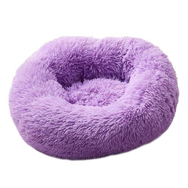 Slowmoose Washable Soft Winter Plush Round Shape Sleeping Bed / Cushion For Pets Purple XXXL 100CM