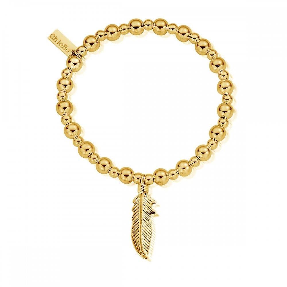 Women's ChloBo Gold Mini Small Ball Feather Bracelet GBMSB720