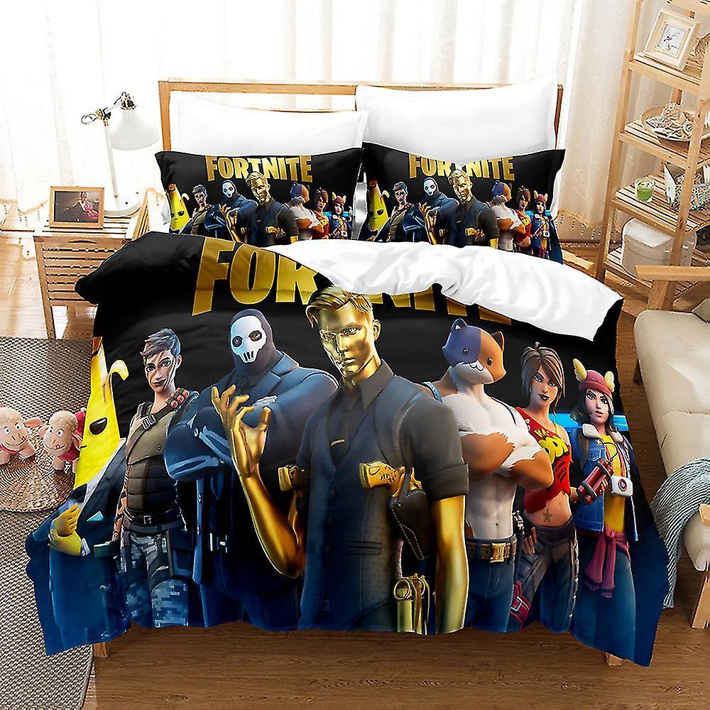 Ssyd Fortnite 3d Printed Bedding Set Duvet Cover Quilt Cover Pillowcase Kids Gift#10 AU QUEEN 210x210cm