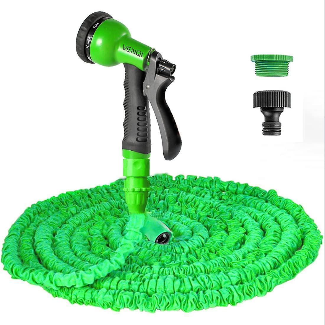 Shindat 15m Expandable Garden Hose, 15m Flexible Garden Hose With 8 Pattern Spray Nozzle Retractable Garden Hose