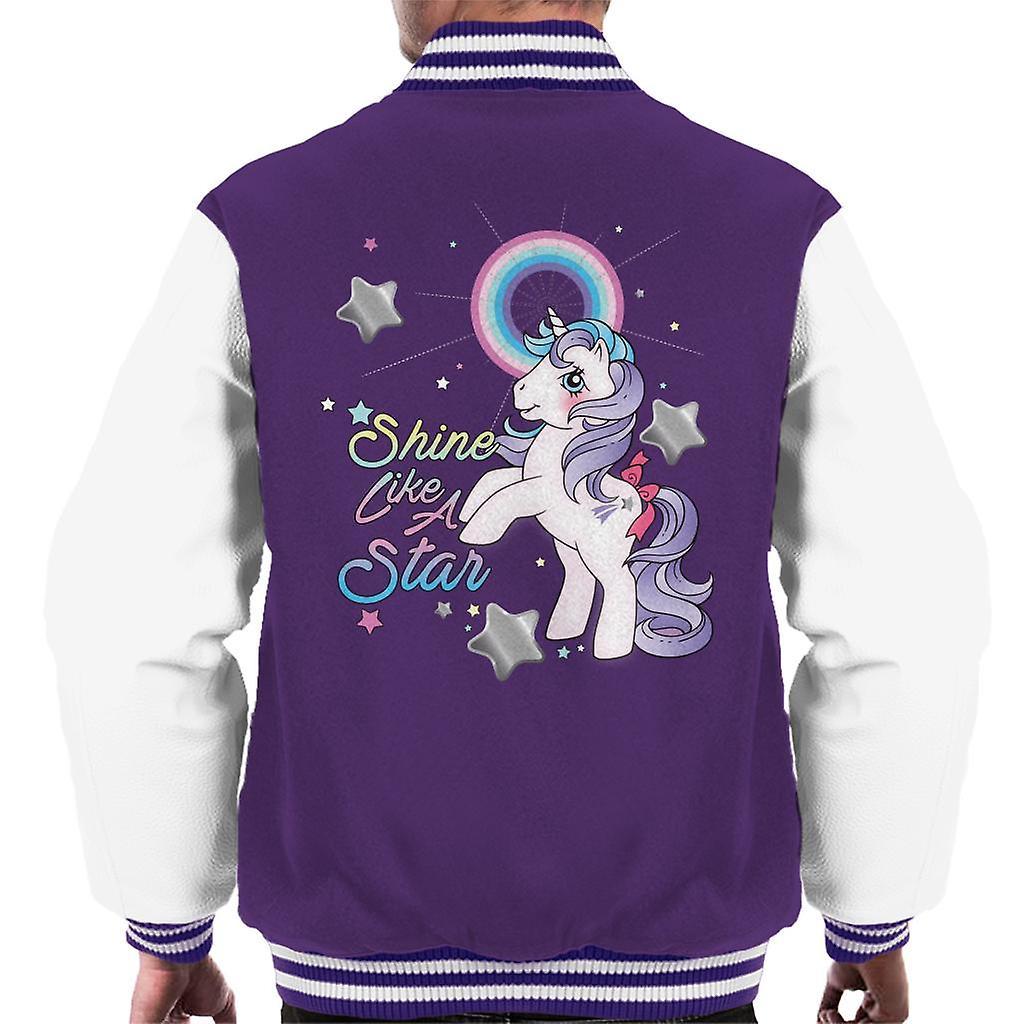 My Little Pony Shine Like A Star Men's Varsity Jacket Purple/White Small