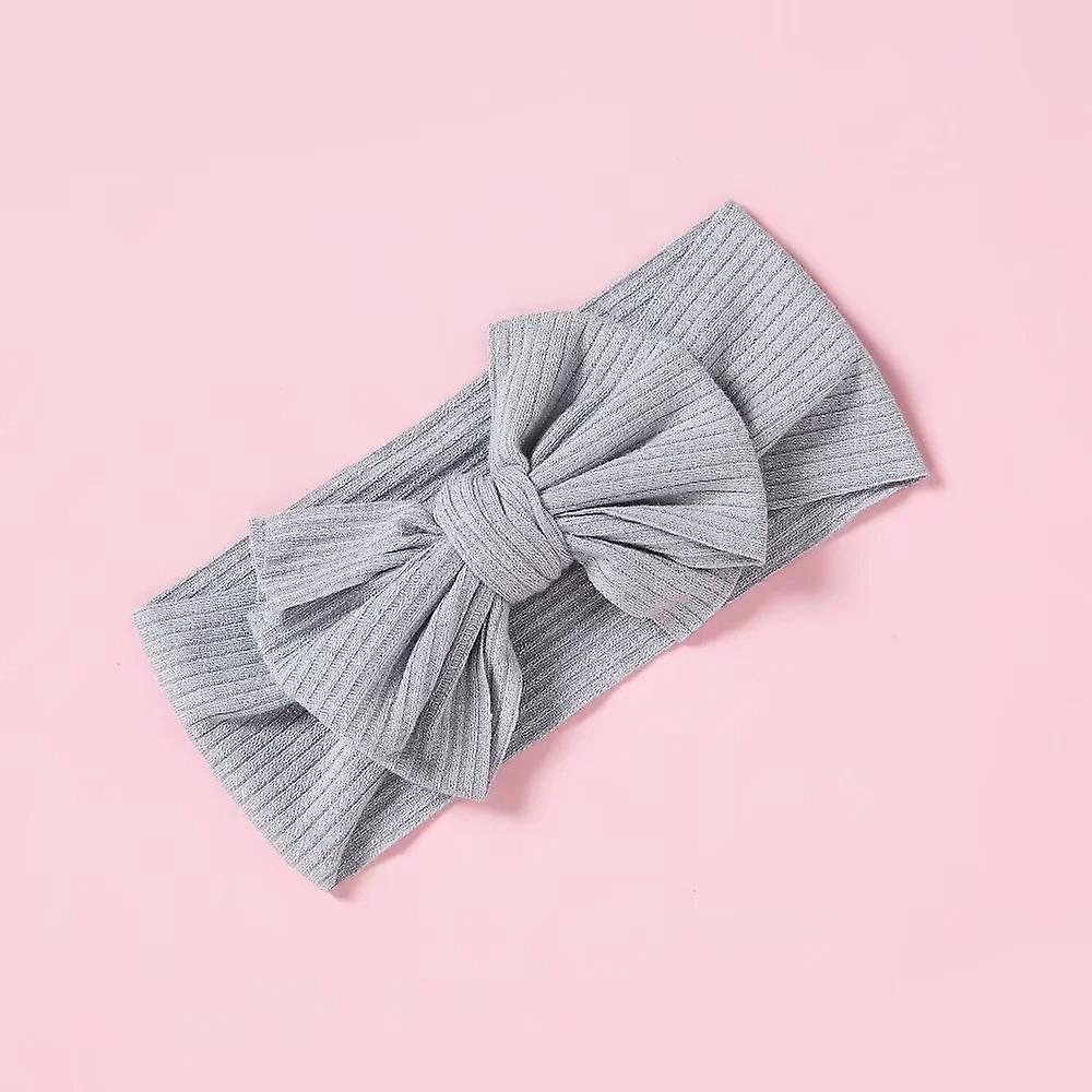 Slowmoose Baby Headband, Elastic Turban Hairband Bows style8 gray