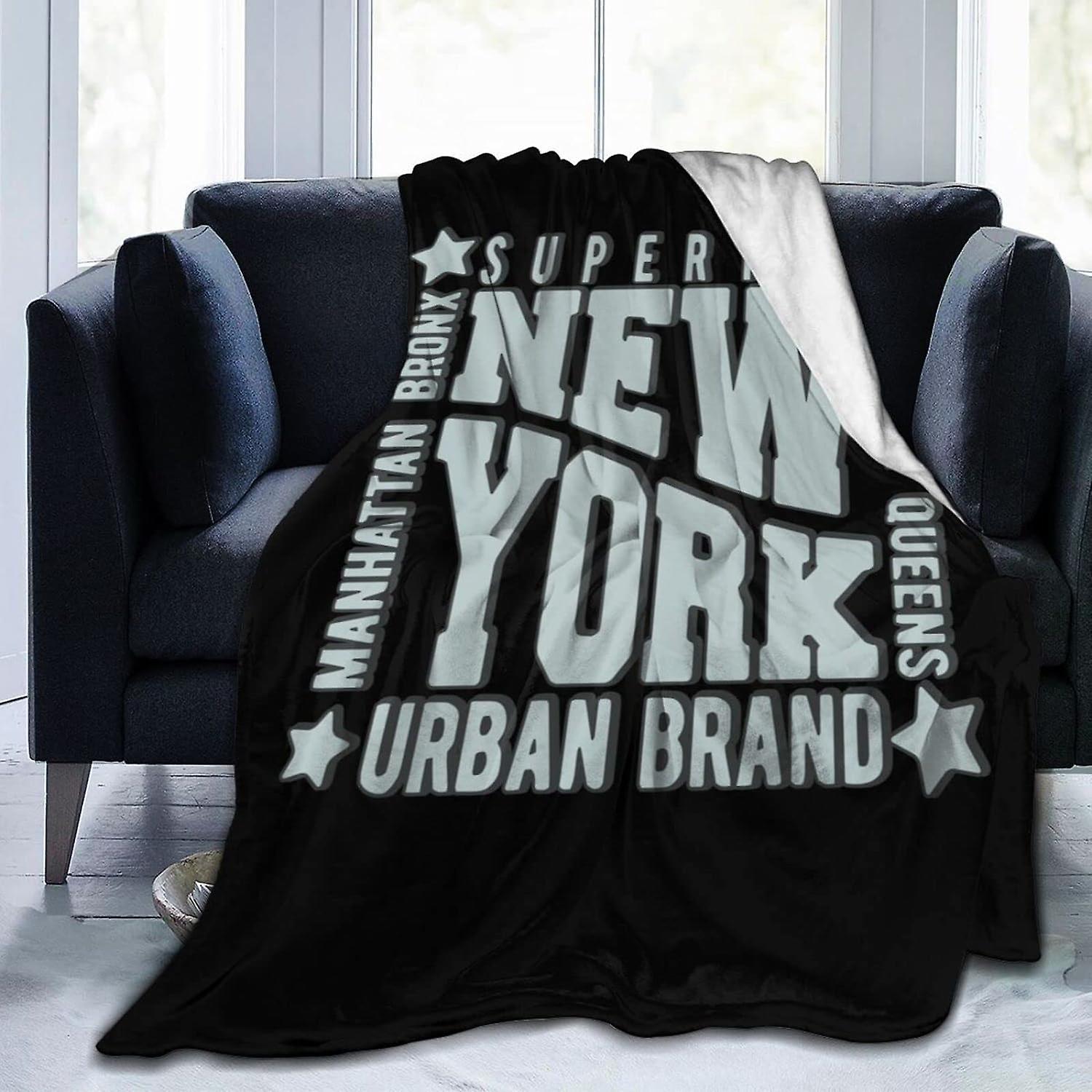 Kerota Printed Flannel Blanket New York Vintage Stamps Blanket Soft Throws Blanket Comfortable and Warm for Bed Sofa Couch Throw 50x40in 125x100cm