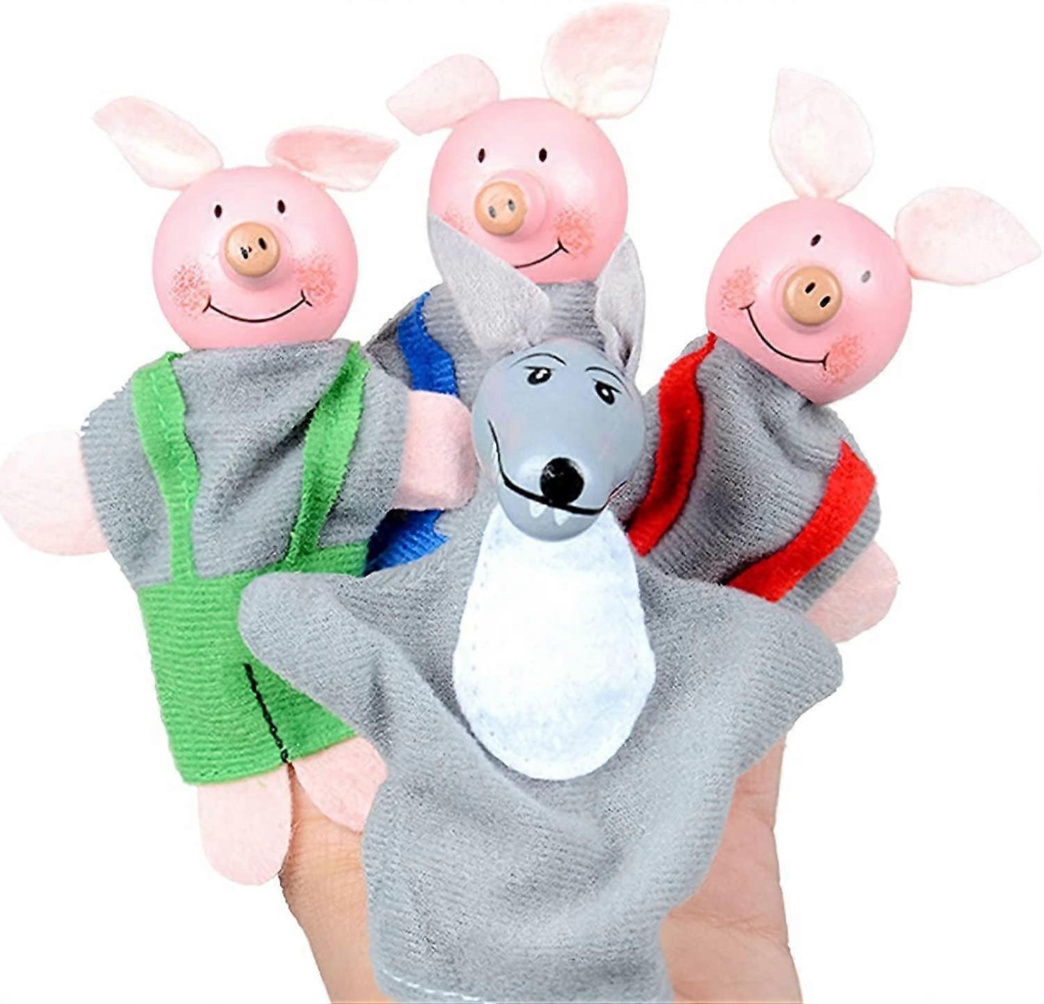 Ersam The Three Little Pigs and the Wolf Finger Puppet Story Toy, Toddler Children's Story Theater Doll (The Three Little Pigs and the Wolf)