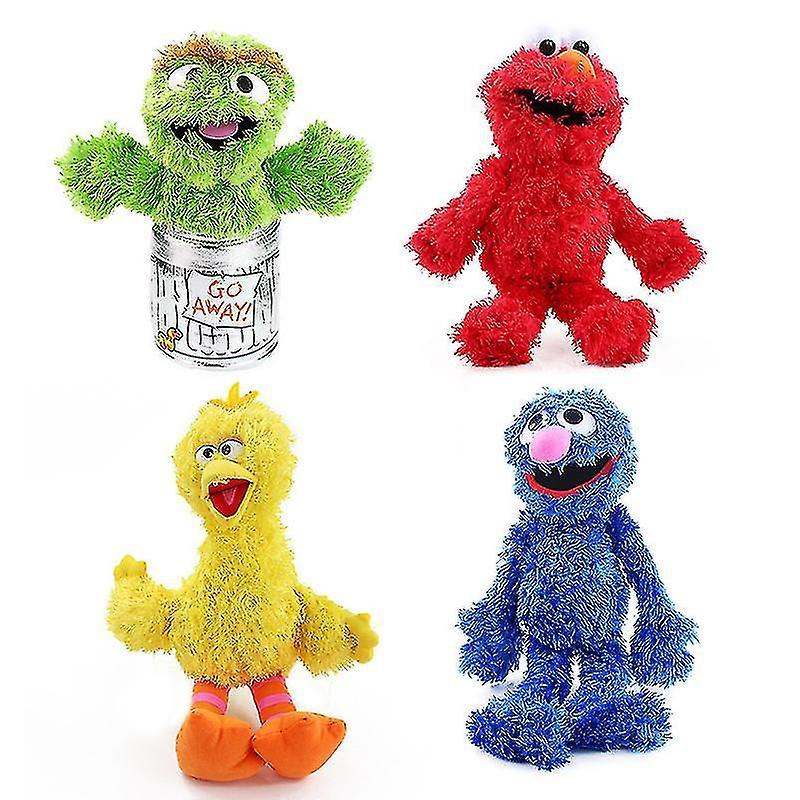 Heytea Cartoon Elmo Cookie Monster Sesame Street Plush Toy Hand Puppet Doll Gifts for Children