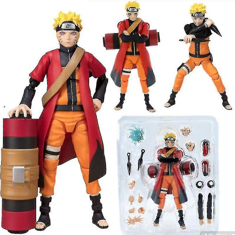 Mingerda 1 Set Anime Uzumaki Naruto Action Figure Face Change Figurine Movable Joints Cool Toy