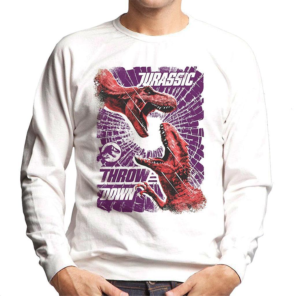 Jurassic Park Throw Down Men's Sweatshirt White Small