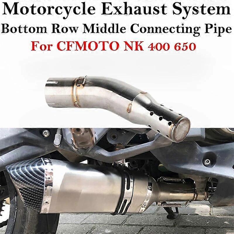 Sanxing Motorcycle Exhaust Middle Link Pipe Slip On For CFMOTO NK400 NK650 NK 400 650 Modified Muffler Moto Escape Full System Stainless Gold