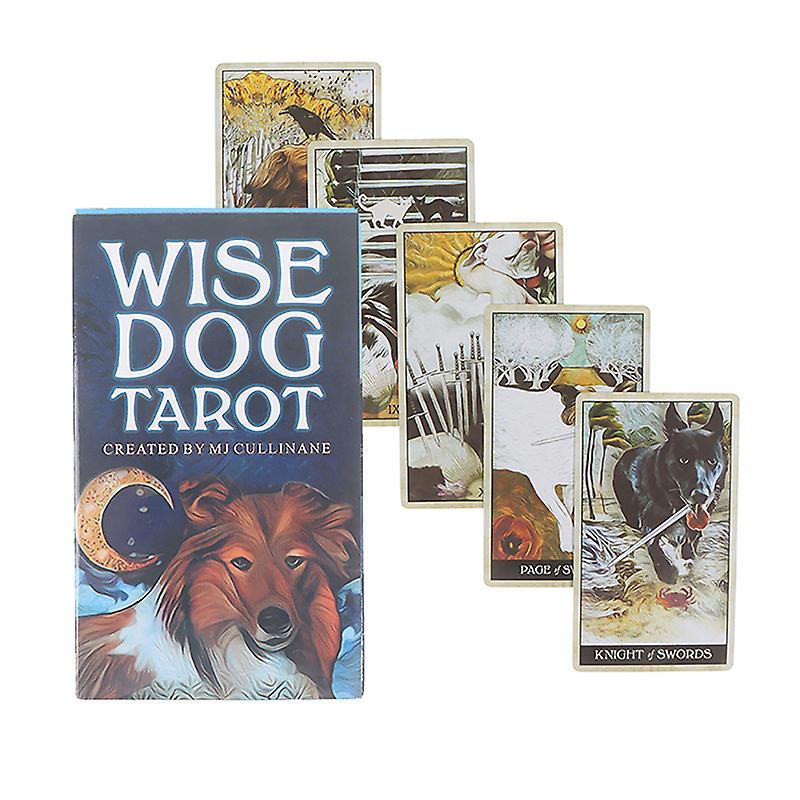 Unbrand Wise Dog Tarot Cards Oracle Cards Party Prophecy Divination Board Game Cards Colorful one size