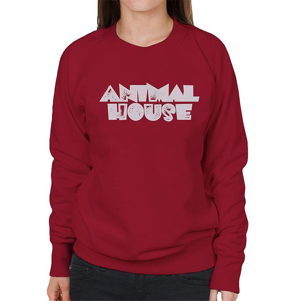 Animal House White Logo Women's Sweatshirt Cherry Red Medium