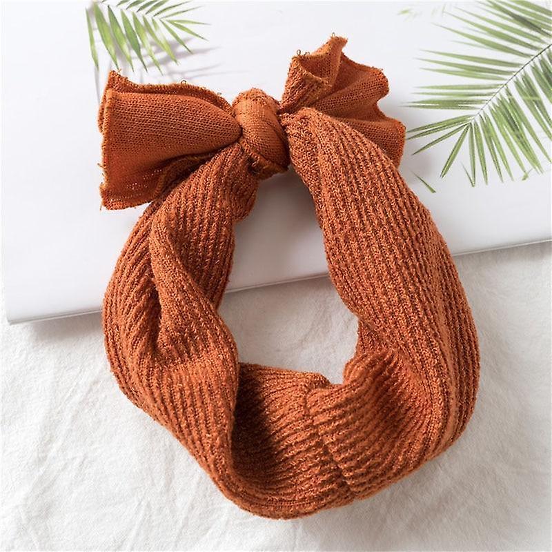 Slowmoose Baby Headband, Elastic Turban Hairband Bows style3 caramel