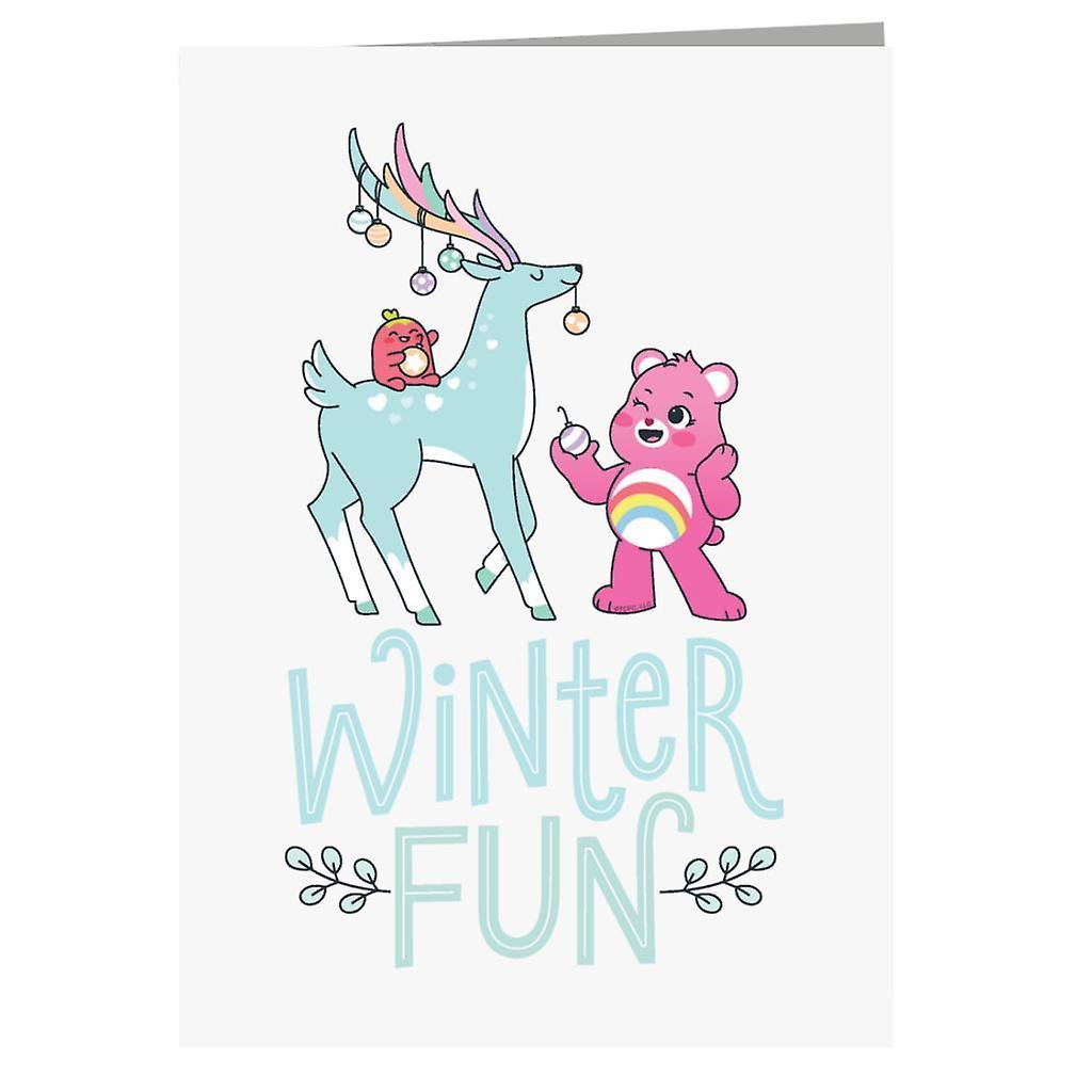 Care Bears Unlock The Magic Christmas Winter Fun Greeting Card White 14.5 x 21cm