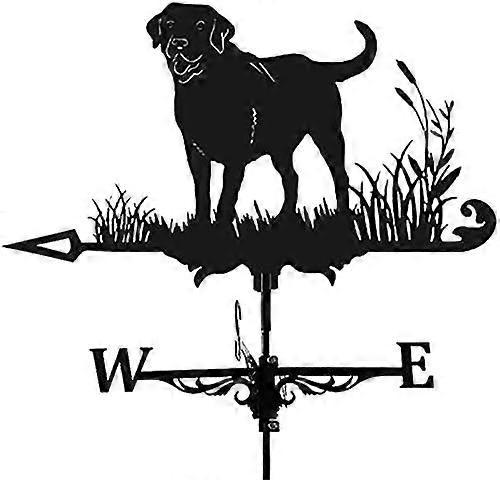 Tinor Vintage Metal Weather Vane Animal Design Black Wind Direction Indicator Weather Vane Garden Roof Decoration Dog Weather Vane