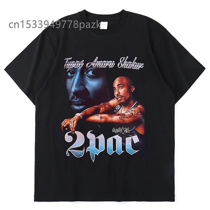 Hxetlv Rapper Tupac 2pac T Shirt Men Women Summer Fashion Oversized T-shirt Kids Hip Hop Tops Tees Rock Cotton Camisetas Hombre Top Tee M TL1627B-b...