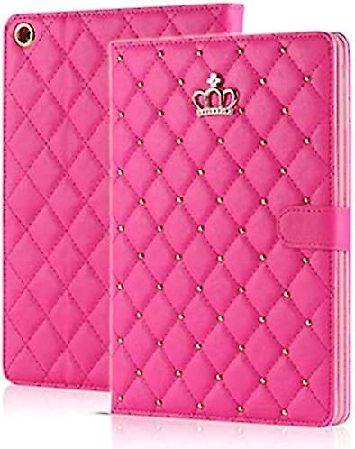 Baiccf Ipad 10/2022 Pu Leather Case, Cute Crown Bling Diamond Rhinestone Smart Auto Sleep/wake With Kickstand Flip Shockproof  (rose)