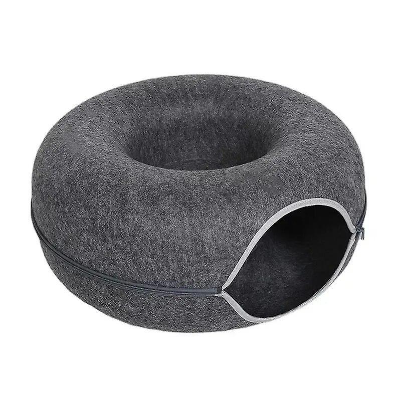 Tent Donut Cat Bed Interactive Pet Cat Tunnel Toys Scratch-resistant Felt Cat Sleeping Bed Cats House Kitten Cave Nest Pet Accesories Cat Furniture...