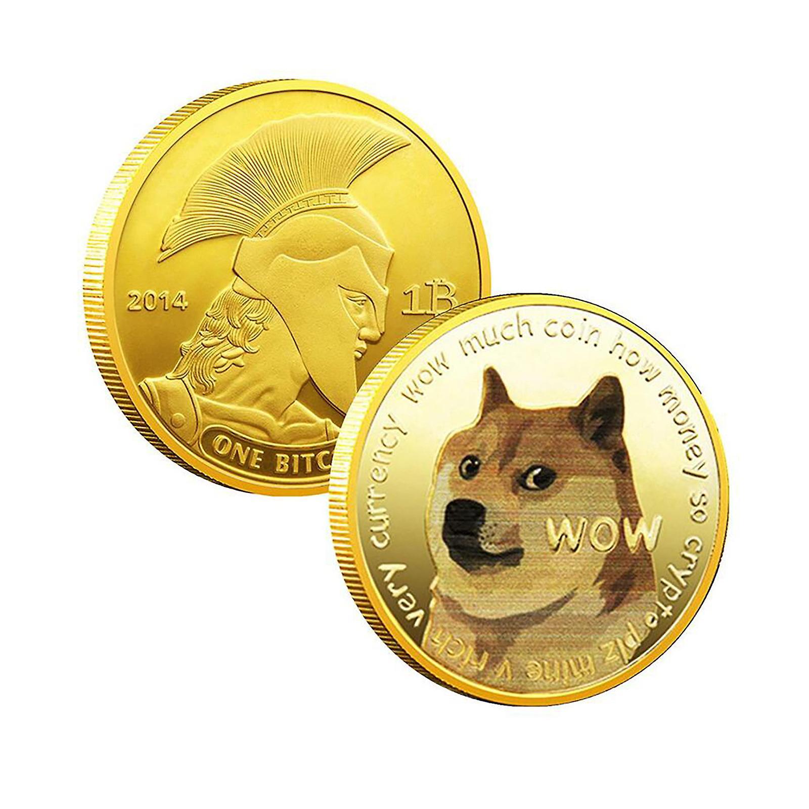 Hefansi Dogecoin Commemorative Coin  Plated Doge Coin 2021 Limited Edition Collectible