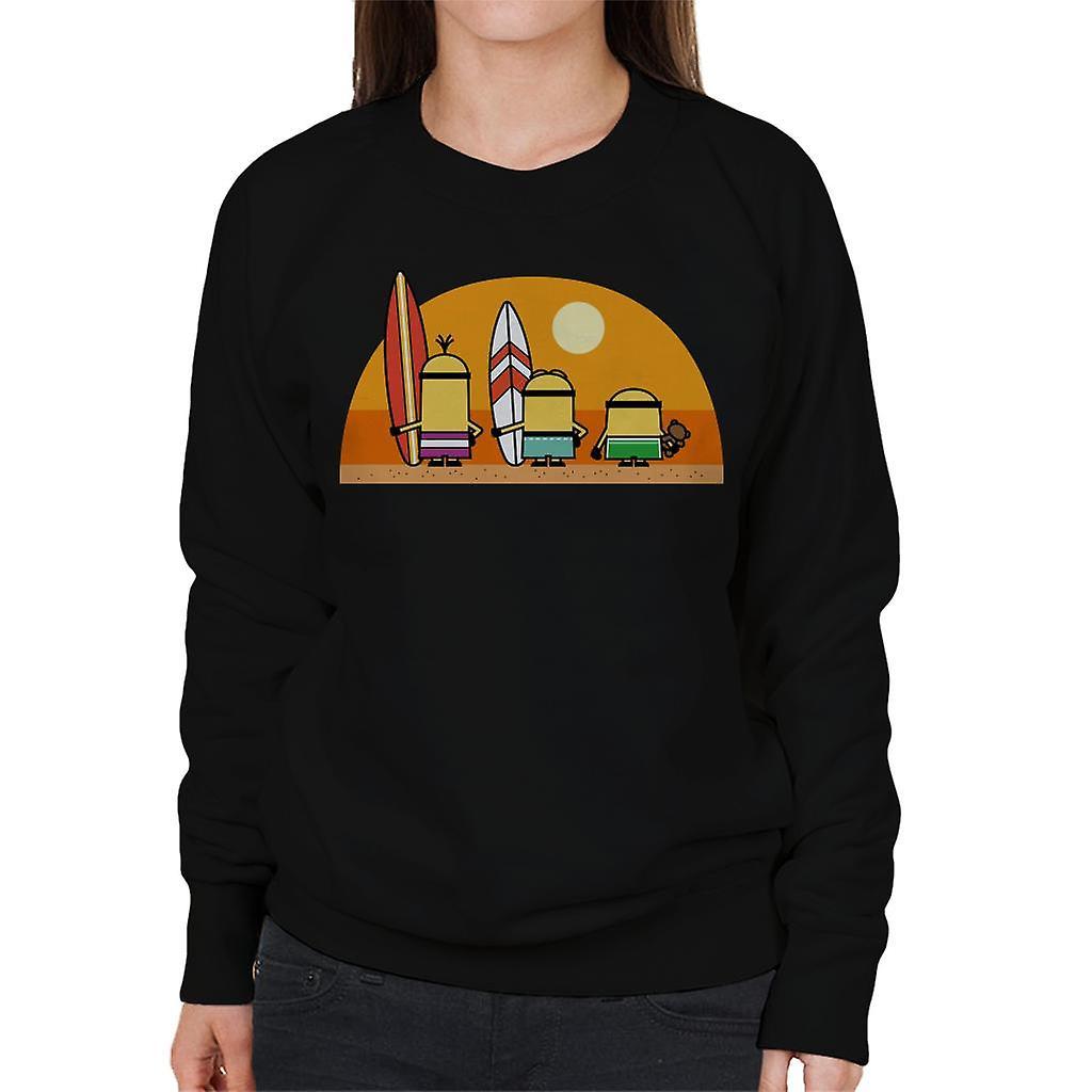 Despicable Me Minions Surfing Sunset Women's Sweatshirt Black XX-Large