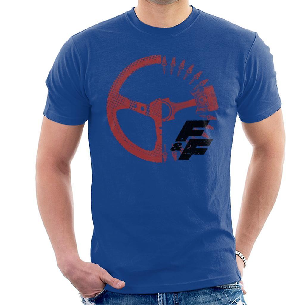 Fast & Furious Fast and Furious Driving Wheel X Ray Men's T-Shirt Royal Blue XX-Large