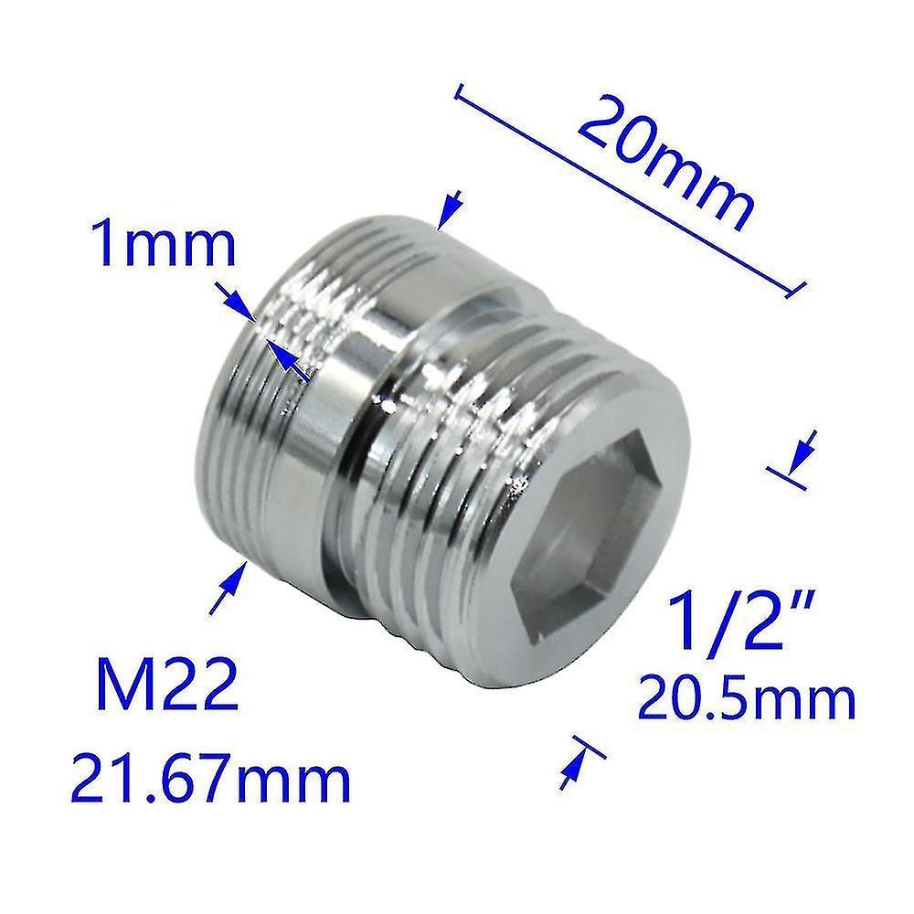 Guangzhou Yunlong Trading Co., Brass 1/2" To M22 M24 M14 M20 Thread Connector Garden Household Faucet Adapter Durable Joint Co 1I2 M222