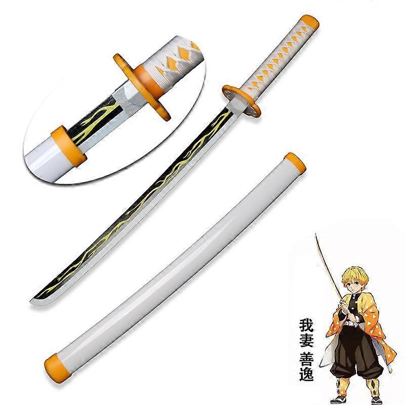 Redkid 80CM Demon Slayer Katana Anime Sword Cosplay Weapon Prop Zenitsu Katanas Tanjiro Kimetsu no yaiba Kyoujurou toy Swords Zenitsu 80