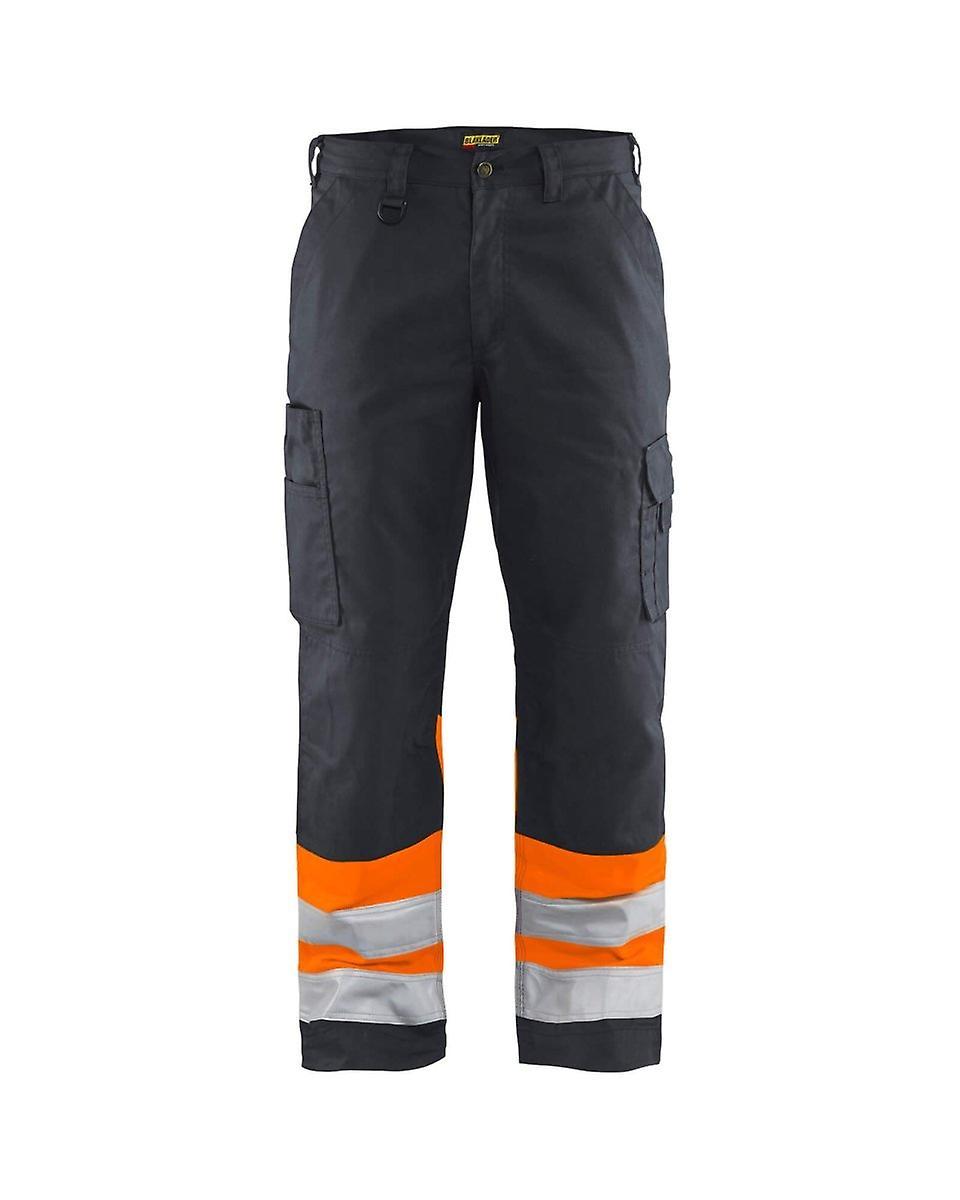 Blaklader 1564 hi-vis work trousers - mens (15641811) -  (colours 1 of 2) Mid grey/ hi-vis orange