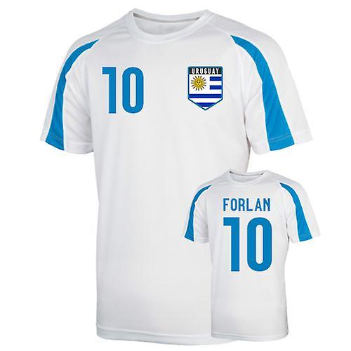 UKSoccerShop Uruguay Sports Training Jersey (forlan 10) White XL (45-48 inch)