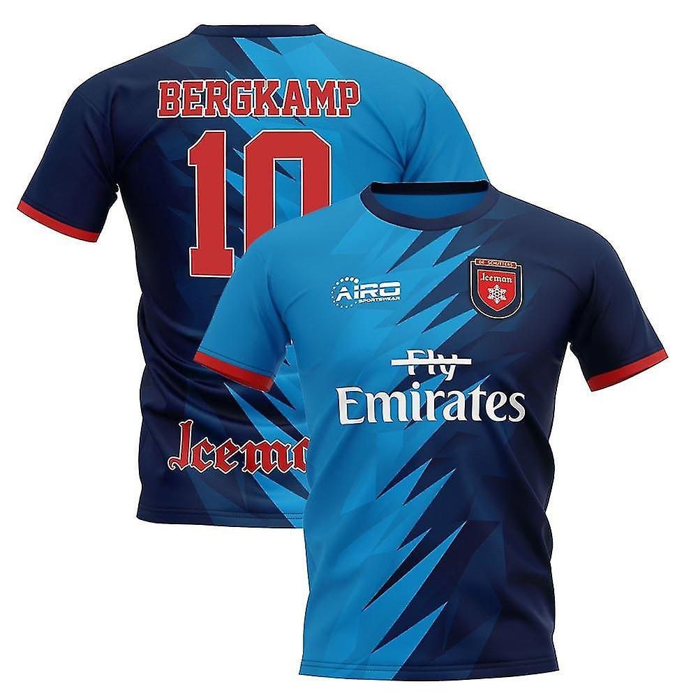 Airo Sportswear Dennis Bergkamp Away Concept Football Shirt - Kids (Long Sleeve) Blue LB 30-32 inch Chest (75/81cm)