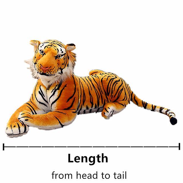 Stuffed Animals 50-110cm Lifelike Giant Tiger Plush Toys Soft Wild Animals Simulation White Brown Tiger Jaguar Doll Children Kids Birthday Gifts 75cm