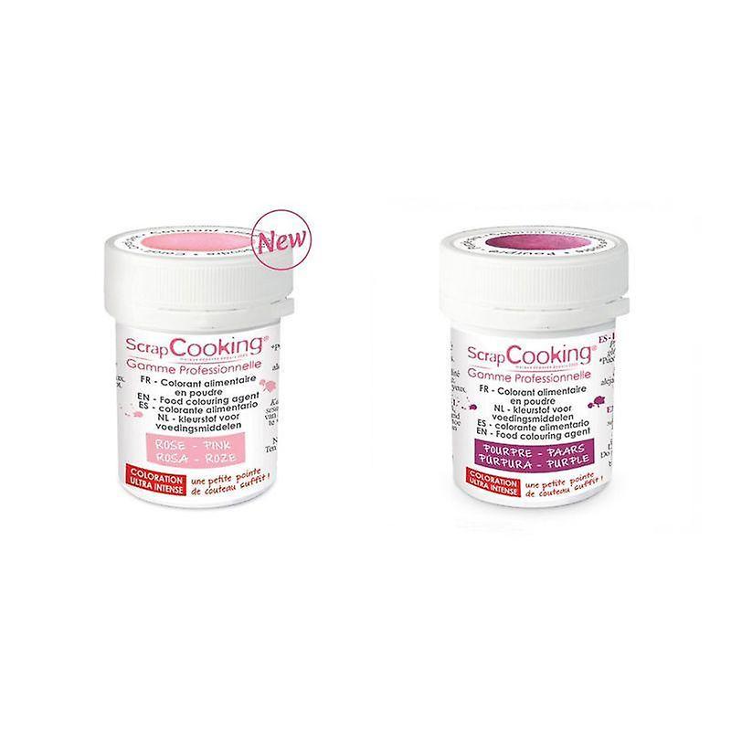 ScrapCooking 2 powdered food colorings - blush pink-purple