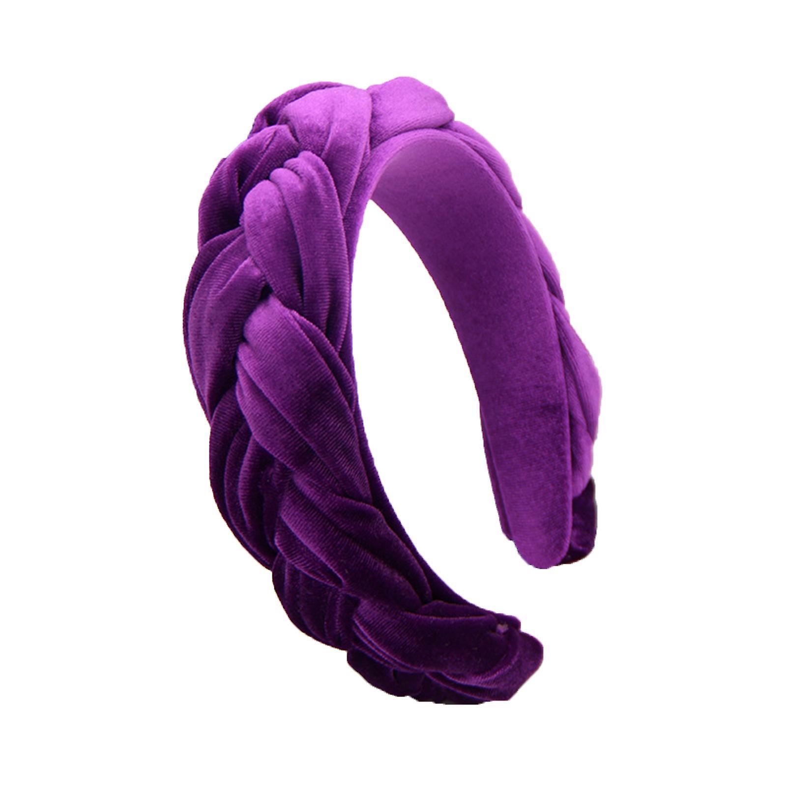 Tuelaly Hair Hoop Soft Fabric Wide Brim Practical Fabric Covered Anti-deformed Hair Band Hair Accessories Purple