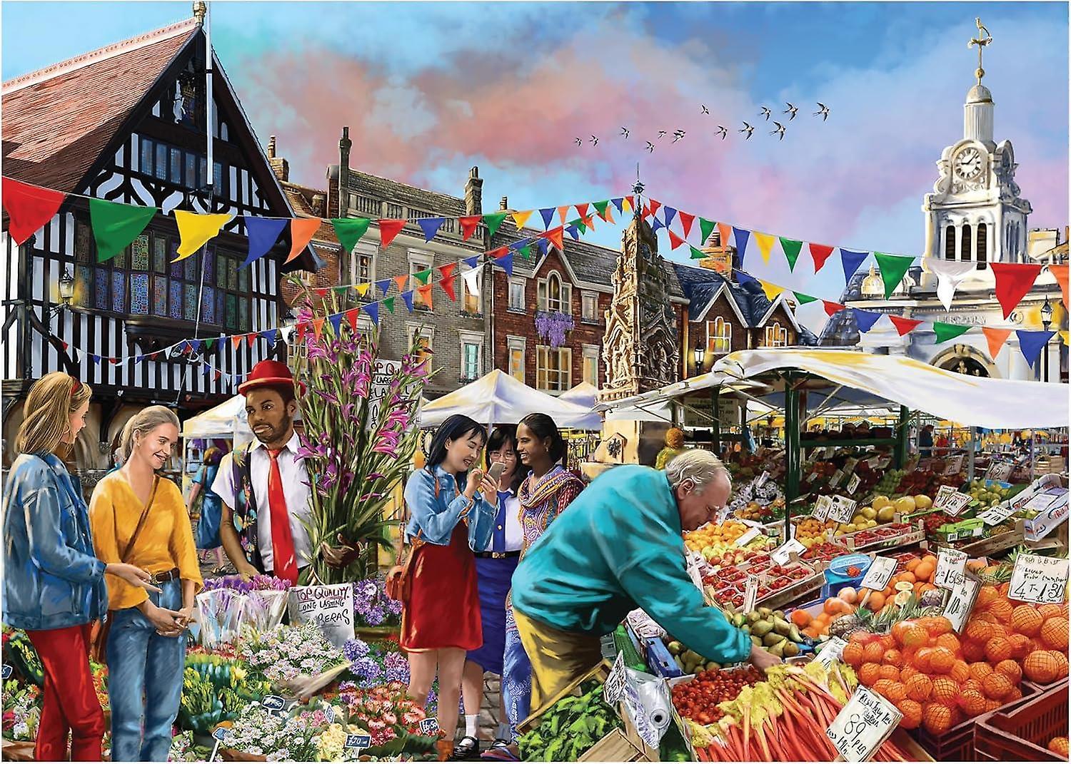 Falcon De Luxe Falcon Deluxe Saffron Walden Market Jigsaw Puzzle (1000 Pieces)